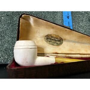 Vintage Meerschaum Pipe with Original Case and Bakelite Stem